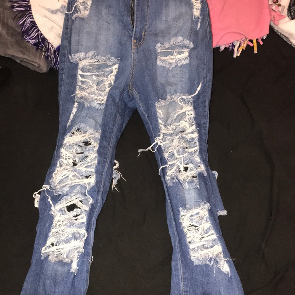 Highly distressed Fashion Nova jeans